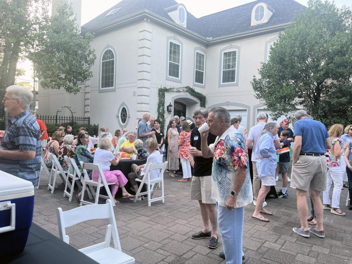 Outdoor party with people socializing